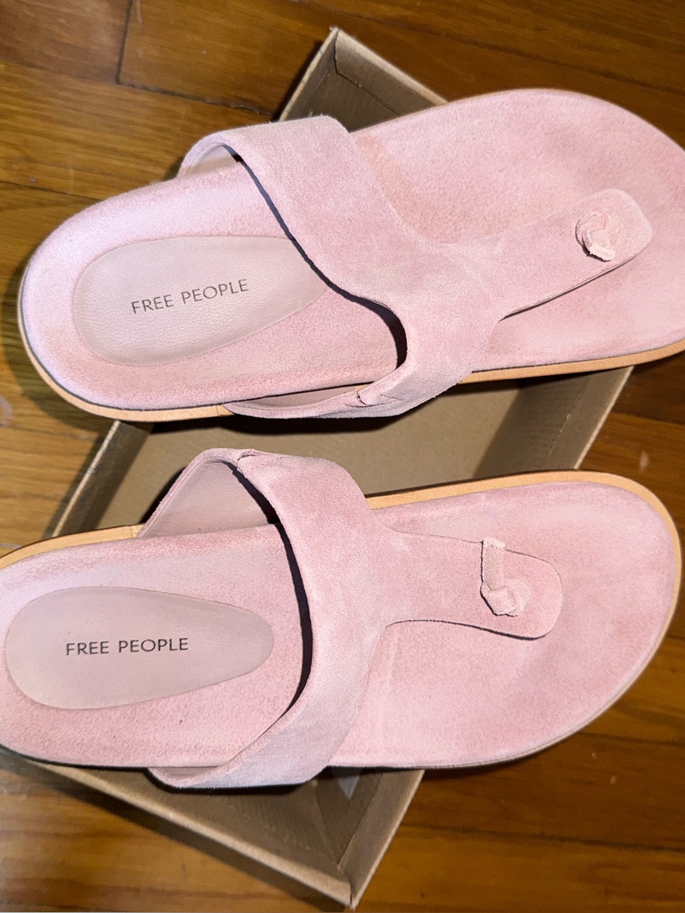 NWOT Free People Mika Footbed Sandals in Orchid Ice Suede